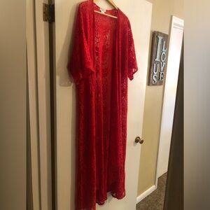 Red Lace Duster